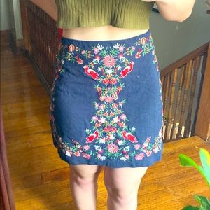 Embroidered miniskirt